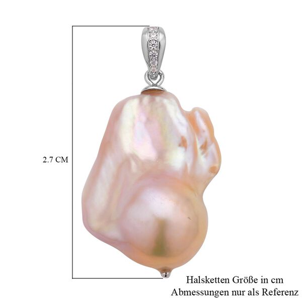 Baroque Perle und wei&szlig;er Kristall-Anh&auml;nger - 30,06 ct. image number 5