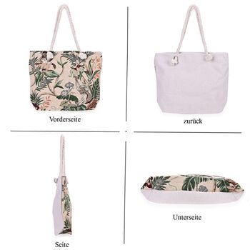 Jacquardgewebte Tasche aus Jute mit Futter, Rei&szlig;verschluss und verstellbarer Kordel Riemen, 42x37x34 cm, Affenmuster