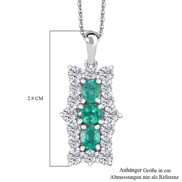 AAA Smaragd und Moissanit Anhänger mit 50cm Kette - 2,47 ct. image number 7