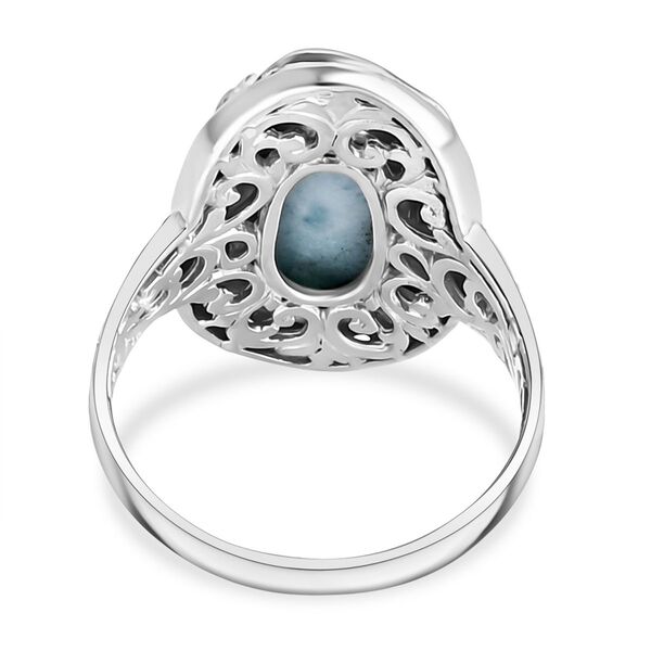 Royal Bali - Larimar Ring 925 Silber (Gr&ouml;&szlig;e 17.00) ca. 7,89 ct image number 4