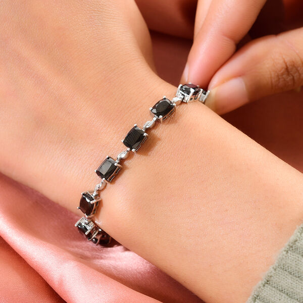 Elite Shungit Armband ca. 19 cm 925 Silber platiniert ca. 6,70 ct image number 3