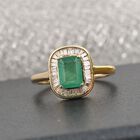 AAA Sambischer Smaragd und Diamant Ring 375 Gelbgold image number 1