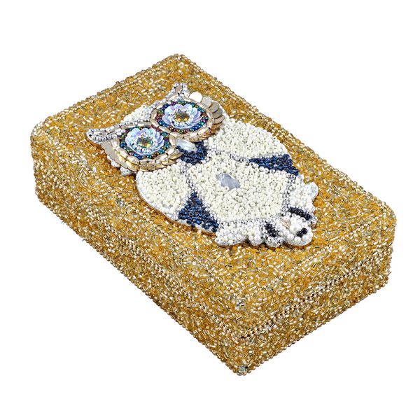 2er-Set – Oxidierte 20x13,5x7cm Aluminium-Schmuckbox und 16x9,5x3,8cm Perlen-Box, Eulen-Prägung, Silber und Multi image number 5