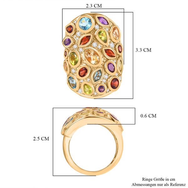 Mehrfarbiger Edelstein Ring, Messing (Gr&ouml;&szlig;e 18.00) ca. 5.27 ct image number 7
