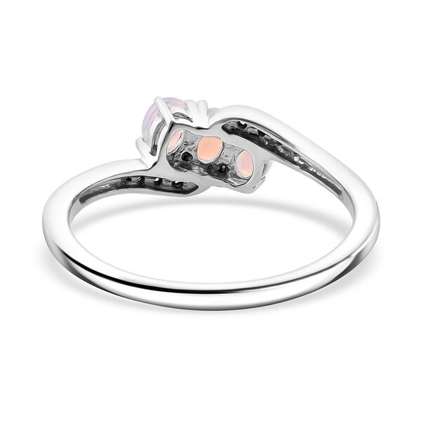 Nat&uuml;rlicher, &auml;thiopischer Welo Opal und Zirkon Ring - 0,40 ct. image number 5