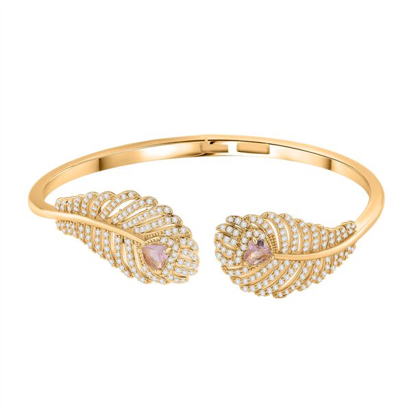 Rosa Kristall und wei&szlig;er Zirkonia 19cm Armreif