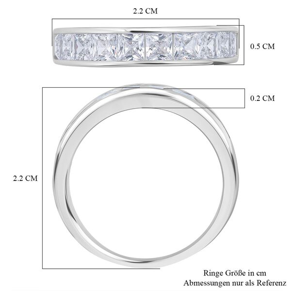 Lustro Stella - 2er Set Weißer Zirkonia Ring 925 Silber rhodiniert (Größe 17.00) image number 7