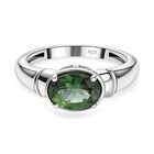 Natürlicher grüner Apatit Ring, 925 Silber platiniert (Größe 16.00) ca. 1.26 ct