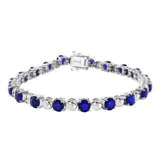Tansanischer Blauer Spinell Armband ca. 19 cm 925 Silber rhodiniert ca. 11.27 ct