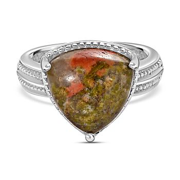 Unakite Ring Edelstahl (Gr&ouml;&szlig;e 17.00) ca. 6,85 ct