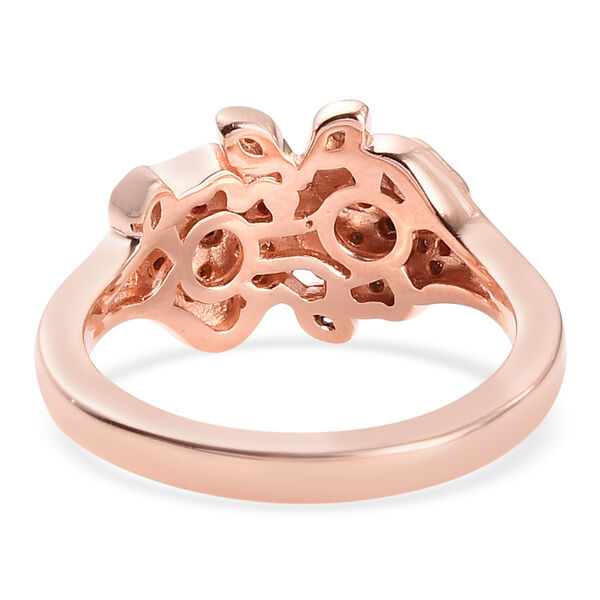 Nat&uuml;rlicher Champagner Diamant Blumen Ring 925 Silber Ros&eacute;gold Vermeil image number 5