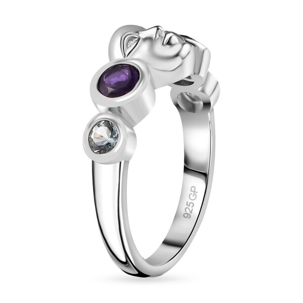 GP Celestial Dream Kollektion - Afrikanischer Amethyst, himmelblauer Topas, Zirkon und Kanchanaburi blauer Saphir-Ring - 0,76 ct. image number 5