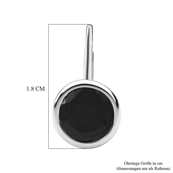 Solitär Drop schwarze Turmalin-Ohrringe image number 5