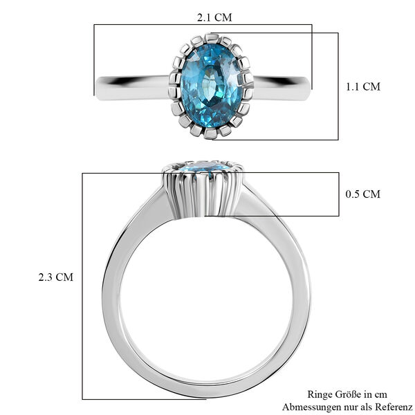 AA Blauer Zirkon Ring 925 Silber rhodiniert (Gr&ouml;&szlig;e 17.00) ca. 1,94 ct image number 6