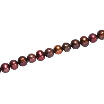 Bronze gef&auml;rbte S&uuml;&szlig;wasserperle Halskette, 70 cm