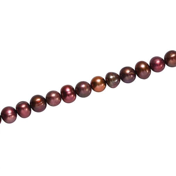 Bronze gef&auml;rbte S&uuml;&szlig;wasserperle Halskette, 70 cm image number 4