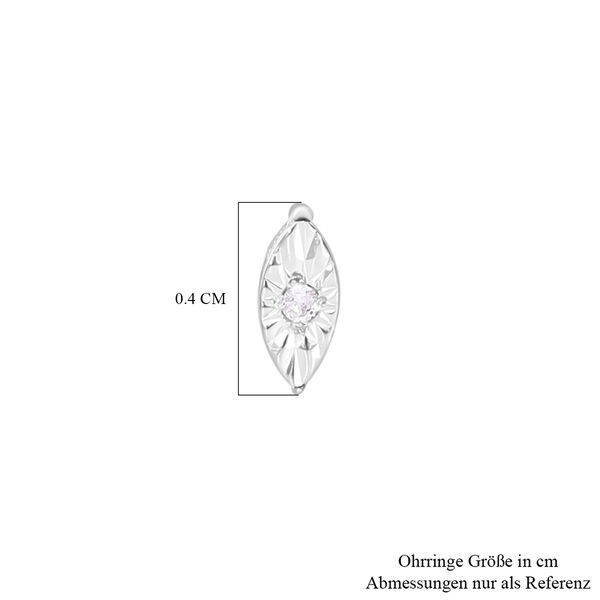 Wei&szlig;erDiamant Ohrringe, 925 Silber platiniert image number 3
