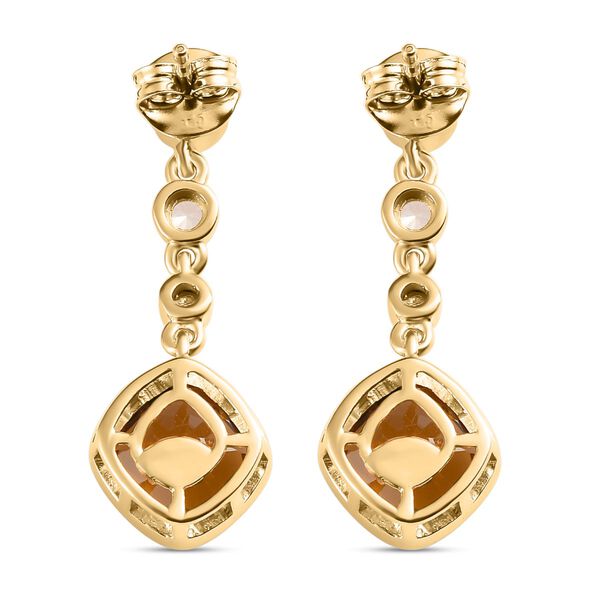 Champagner Triplett Quarz und Zirkon-Ohrhänger - 5,12 ct. image number 5