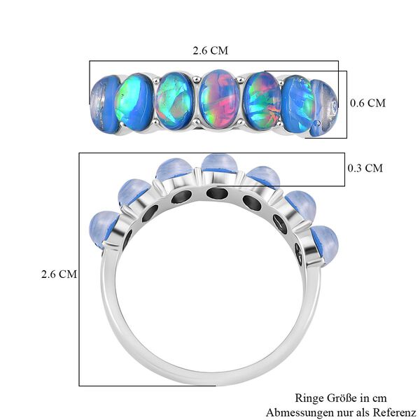 K&uuml;nstlicher Blauer Opal Ring, 316L Edelstahl (Gr&ouml;&szlig;e 19.00) image number 6
