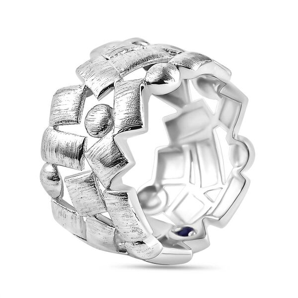 GP Royal Art Deco - Kanchanaburi Blauer Saphir Ring 925 Silber rhodiniert (Gr&ouml;&szlig;e 21.00) image number 3