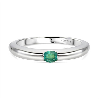 D'Joy Kagem Sambischer Smaragd Ring 925 Silber Gold (Gr&ouml;&szlig;e 21.00) (10-15 Werktage Lieferzeit) ca. 0.16 ct