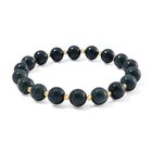 Natürlicher Olmek Jadeit Armband Flexibles 925 Silber vergoldet ca. 120,00 ct.