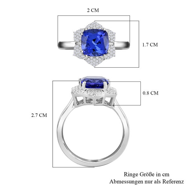 RHAPSODY AAAA Tansanit und VS Diamant Ring in 950 Platin - 4,25 ct. image number 6