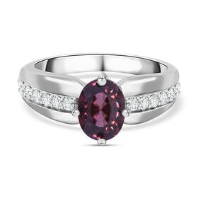 AAA Natürlicher Rosa Zirkon, Weißer Zirkon Ring, 925 Silber rhodiniert, (Größe 20.00) ca. 2.84 ct