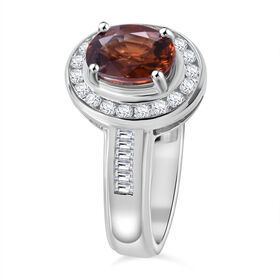 AA Sonnenuntergang Zirkon, Weißer Zirkon Ring, 925 Silber rhodiniert (Größe 19.00) ca. 3.45 ct