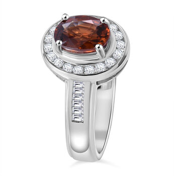 AA Sonnenuntergang Zirkon, Wei&szlig;er Zirkon Ring, 925 Silber rhodiniert (Gr&ouml;&szlig;e 19.00) ca. 3.45 ct