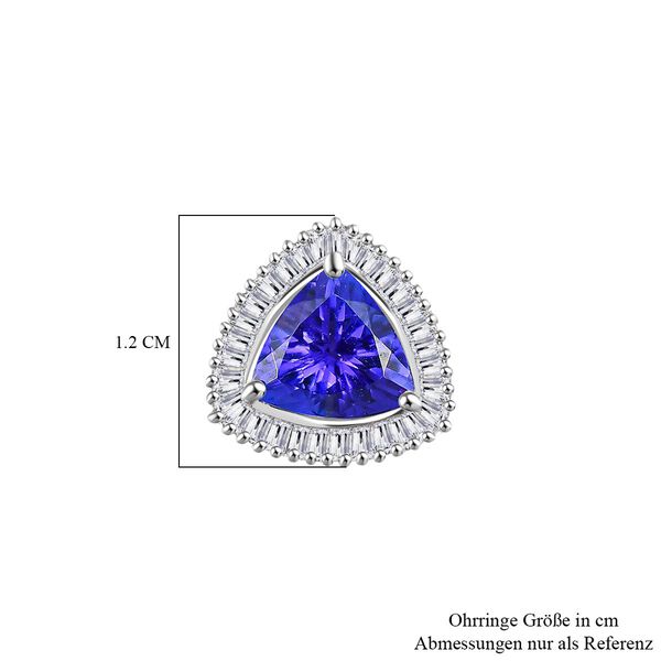 RHAPSODY AAAA Tansanit und VS Diamant Ohrringe in 950 Platin - 2,59 ct. image number 6