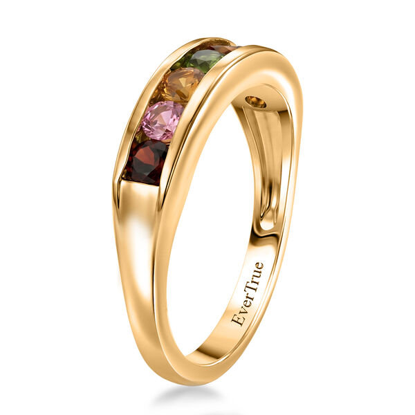 EVER TRUE AA Mehrfarbig-Turmalin Ring Nickelfreies Messing (Gr&ouml;&szlig;e 16.00) ca. 0,83 ct image number 4