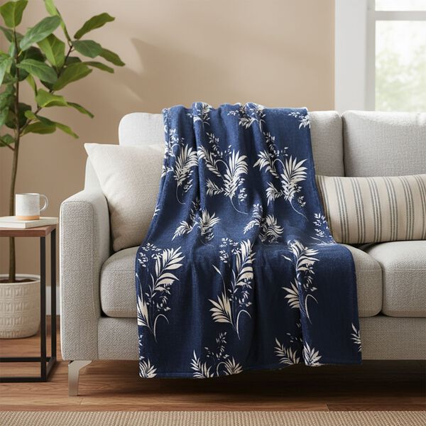 "Printed flannel blanket 155gsm Colour-Grey & Orange" image number 2