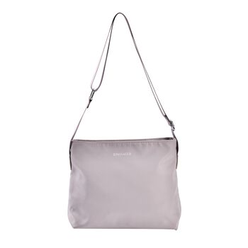 PASSAGE - Crossbody Handtasche mit Nylonfutter und RFID Schutz, 112cm Schultergurt, 27x14.5x23 cm, Lavendel