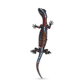 Mehrfarbiger Kristall Brosche  Schwarz