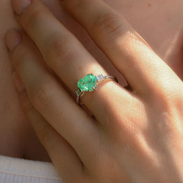 RHAPSODY AAAA Kolumbianischer Smaragd und VS Diamant Ring in 950 Platin - 1,71 ct. image number 5