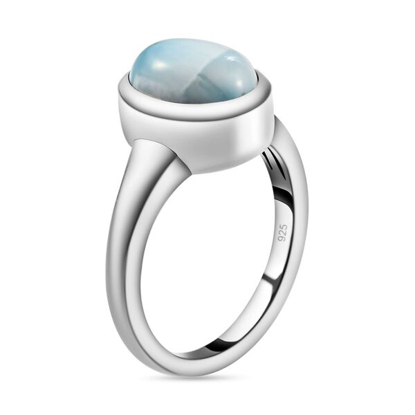 Larimar-Ring, 925 Silber platiniert  ca. 3,06 ct image number 5
