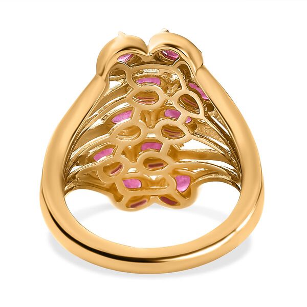 Afrikanischer Rubin (Fissure gefüllt) Ring, 925 Silber vergoldet (Größe 16.00) ca. 2.20 ct image number 6