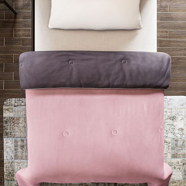 Serenity Night Wende-Kühlsteppdecke, Zwei-Ton, 135×200cm, Dunkelgrau und Rosa image number 2