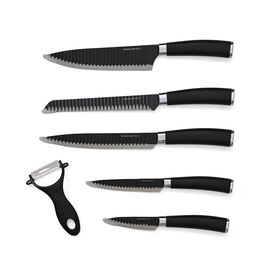 6er-Set Küchenmesser, Schwarz