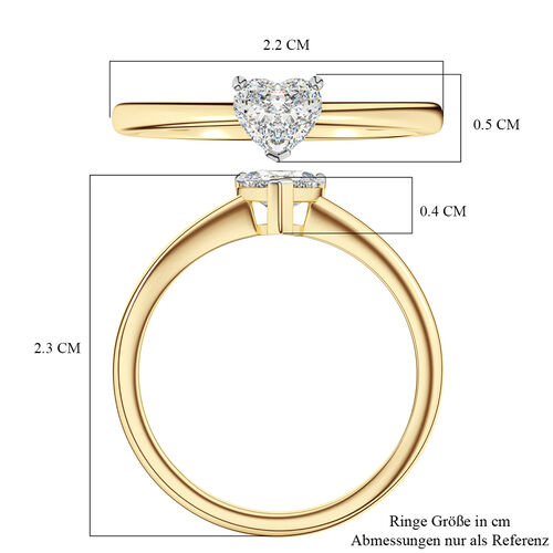 LUXURIANT DIAMOND - Lab Grown Diamant VS-EF SGL zertifiziert Ring, 925 Silber 750 Gelbgold Vermeil (Größe 17.00) ca. 0,50 ct image number 6