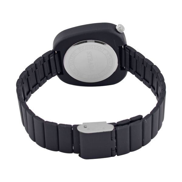 Strada - Japanisches Uhrwerk, Edelstahl Hydraulik-Zifferblatt Armband, 23 cm, schwarz image number 6