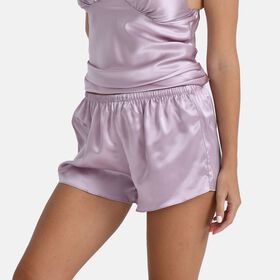 LA MAREY Seidenshorts aus Maulbeerseide, Lila, S