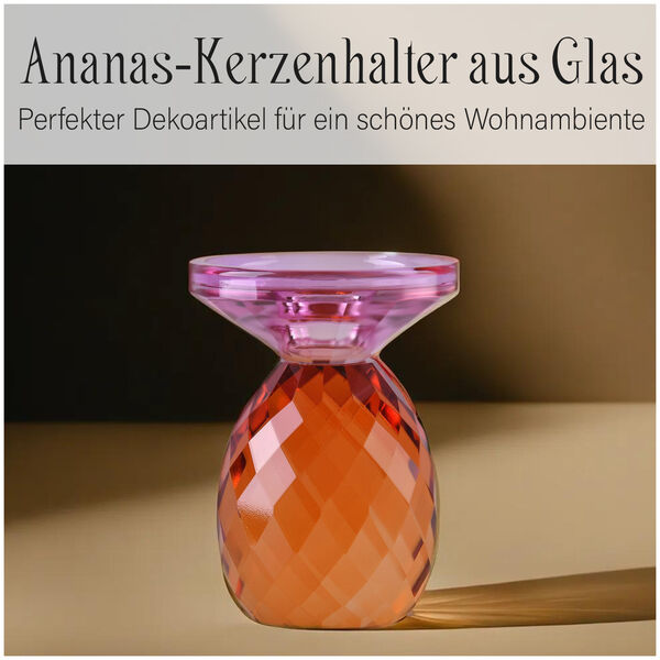 Ananas-Kerzenhalter aus Glas, Lila image number 5