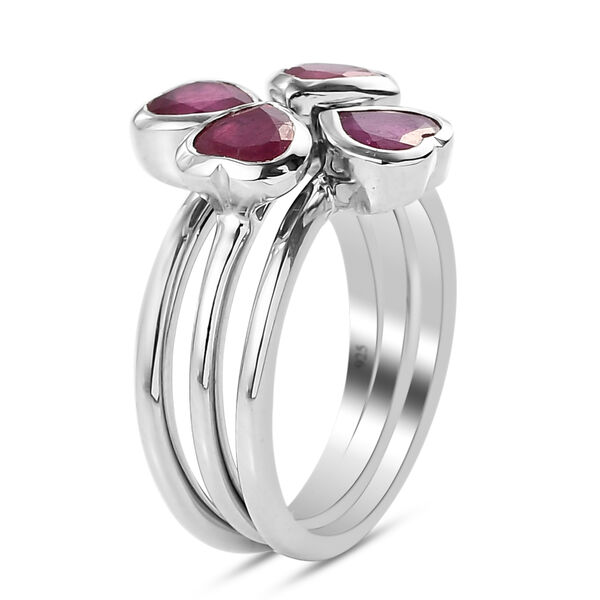 3er-Set - afrikanischer Rubin-Stacking-Ring in Silber, 2,87 ct. image number 6