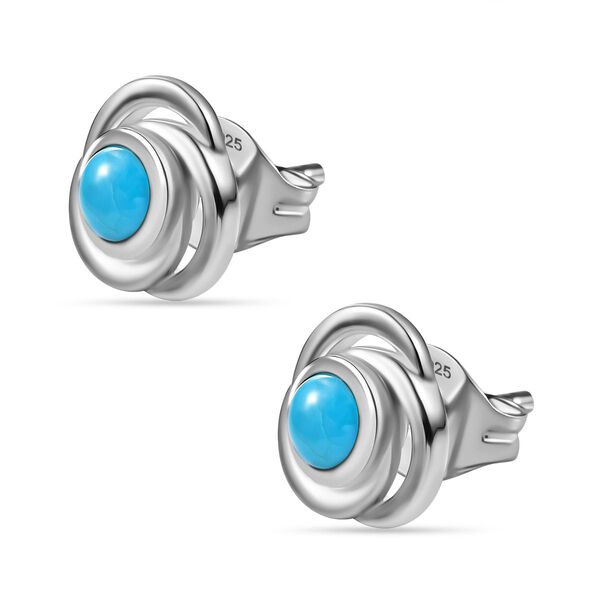 Sleeping Beauty Türkis Ohrringe, 925 Silber platiniert - 1,07 ct. image number 4