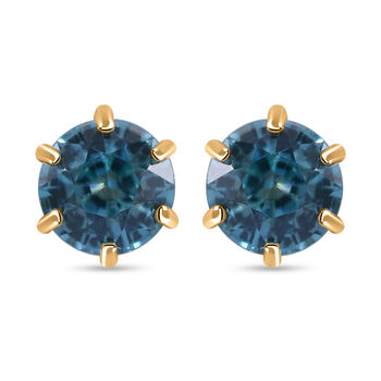 AAA Ratnakiri Blauer Zirkon Ohrringe, 375 Gold, ca. 2.00 ct