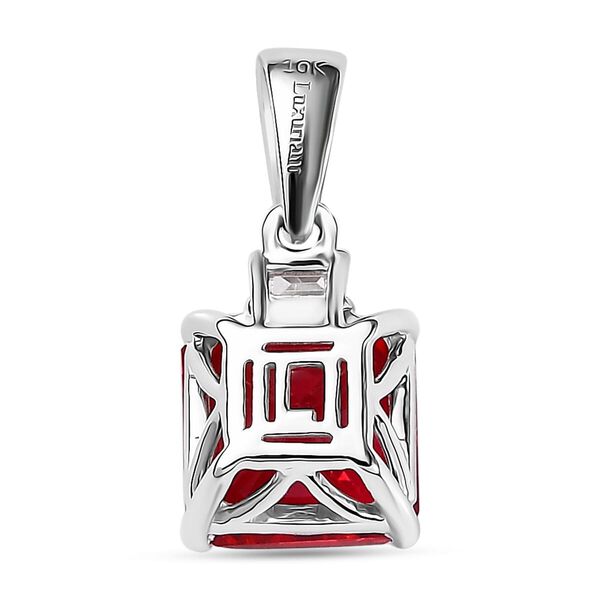 AAA Lab Grown Padparadscha-Saphir, Lab Grown Diamant Anh&auml;nger 417 Gold ca. 3.18 ct image number 4