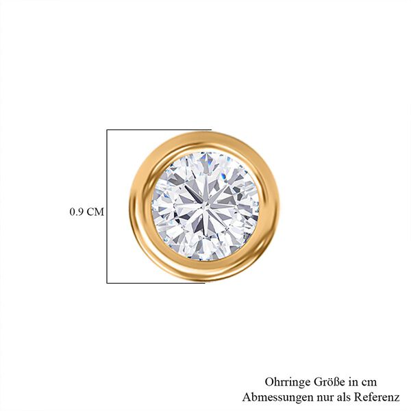 Moissanit Nugget Ohrringe, 925 Silber mit Gelbgold Vermeil - 2 ct. image number 6