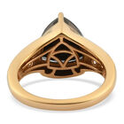 Elite Shungit und Zirkon Ring 925 Silber vergoldet  ca. 2,34 ct image number 5